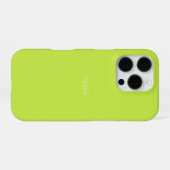 名前をカスタマイズできるモノグラムライムグリーン iPhoneケース (裏面横)