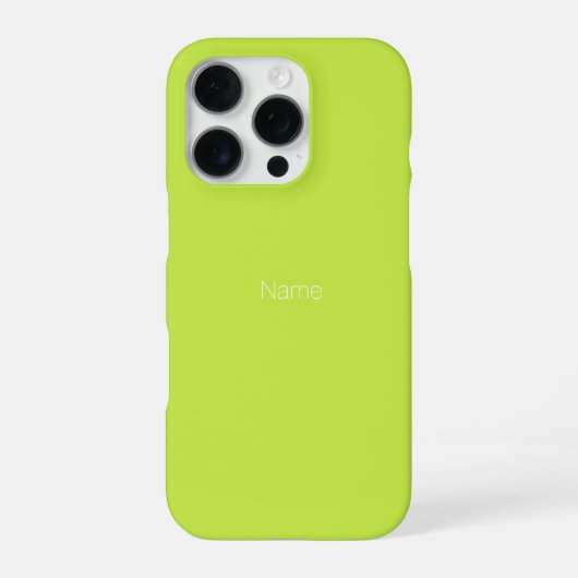 名前をカスタマイズできるモノグラムライムグリーン iPhoneケース (裏面)