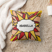 名前をカスタマイズできる楽しいモダンなクールな漫画本 クッション (ブランケット)