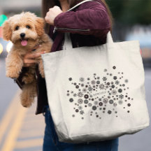 名前をカスタマイズできる ブラック＆ホワイト フラワー パターン