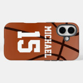 名前をカスタマイズ可能なバスケットボール Case-Mate iPhoneケース (裏面 (横))