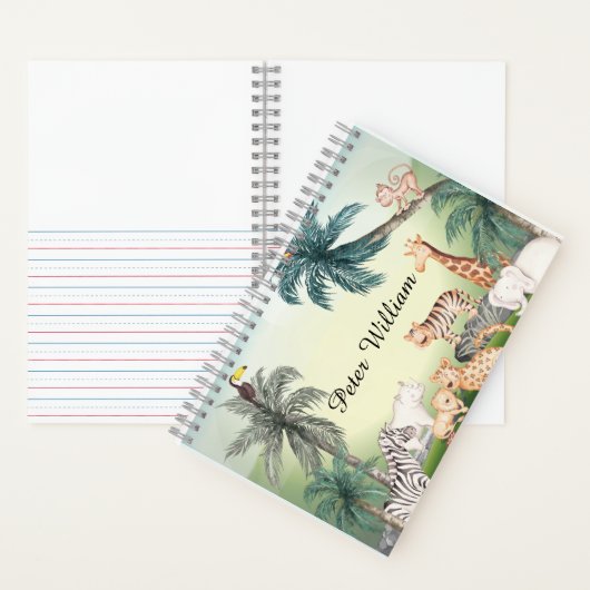 名前をカスタマイズ野生動物，新学期ノート ノートブック (内側)