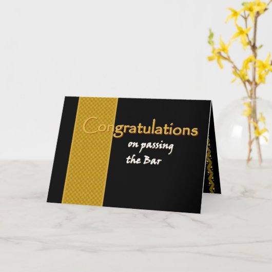 名前をカスタムするおめでとうございます – バーの合格 カード (黄色い花)