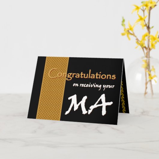 名前をカスタムするおめでとうございます – 修士課程 – MA カード (黄色い花)