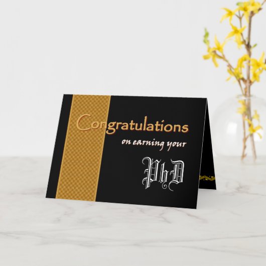 名前をカスタムするおめでとうございます – 博士号を取得 カード (黄色い花)