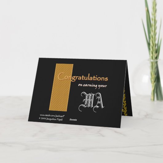 名前をカスタムするおめでとうございます – MAの獲得 カード (裏面)