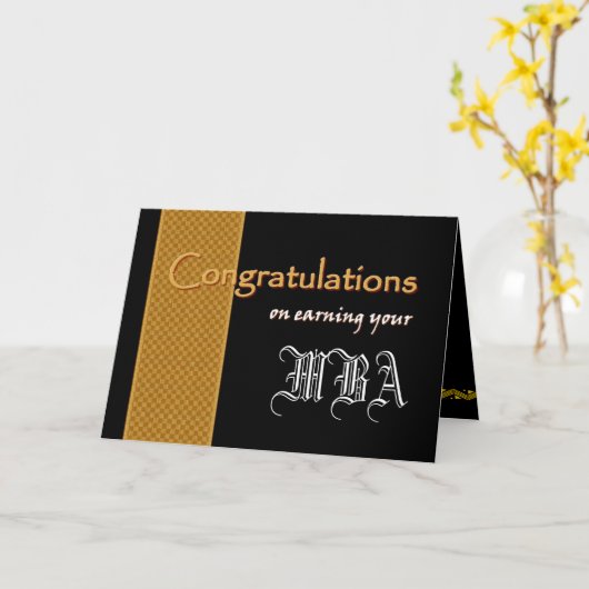 名前をカスタムするおめでとうございます – MBAの獲得 カード (黄色い花)