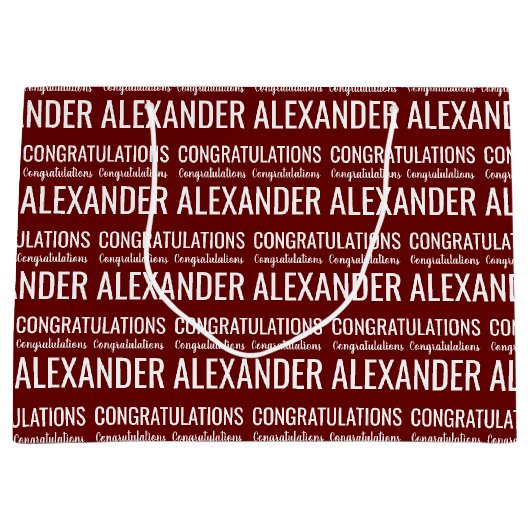 名前をカスタムするおめでとうラージ抱き枕 ラージペーパーバッグ (正面)