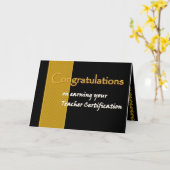 名前をカスタムするおめでとう先生認定 カード (黄色い花)