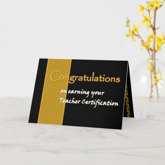 名前をカスタムするおめでとう先生認定 カード (黄色い花)