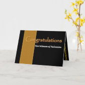 名前をカスタムするおめでとう超音波技術者 カード (黄色い花)