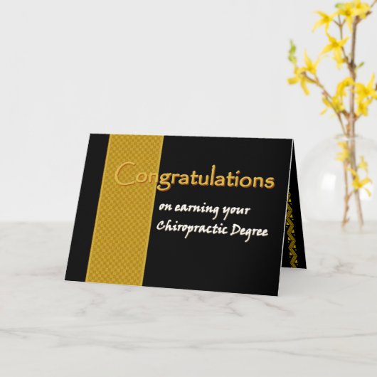 名前をカスタムするおめでとう – カイロプラクティック学位 カード (黄色い花)