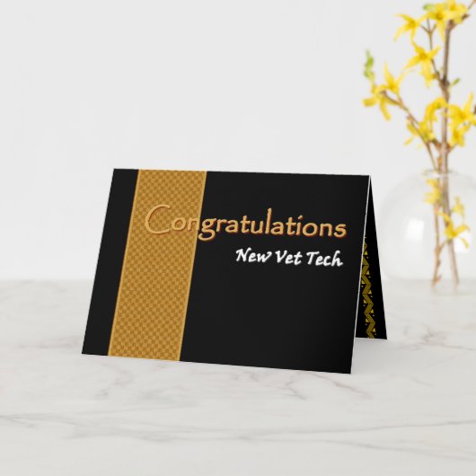 名前をカスタムするおめでとう – Vet Tech カード (黄色い花)