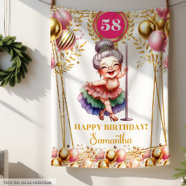 名前をカスタムするおもしろいおばあちゃんギフト赤面金ゴールド フリースブランケット