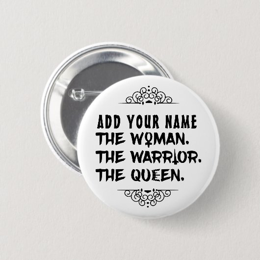 名前をカスタムするおもしろいの女王 缶バッジ (正面&裏面)