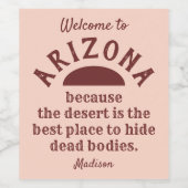 名前をカスタムするおもしろいアリゾナワインラベル ワインラベル (シングルラベル)