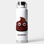 名前をカスタムするおもしろいウンチ ウォーターボトル (背面)