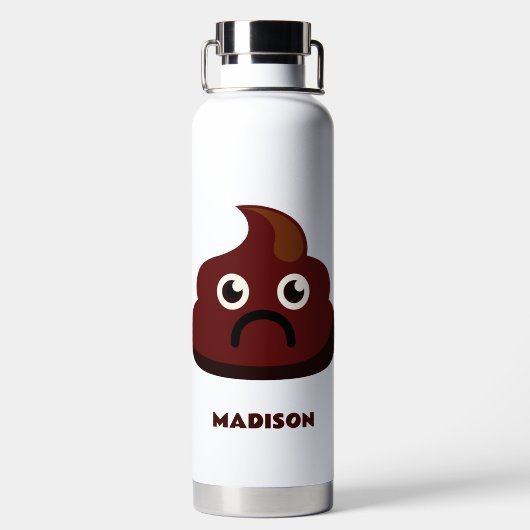 名前をカスタムするおもしろいウンチ ウォーターボトル (背面)