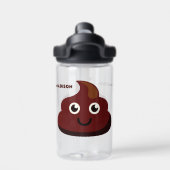 名前をカスタムするおもしろいウンチ ウォーターボトル (背面)