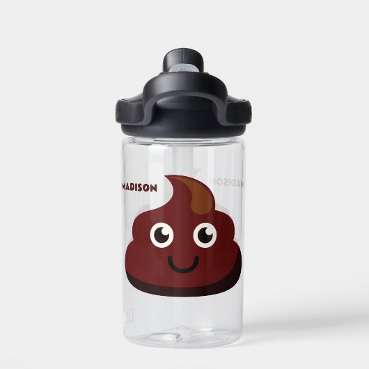 名前をカスタムするおもしろいウンチ ウォーターボトル (背面)