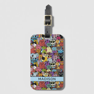 名前をカスタムするおもしろいキャッツイラストレーション ラゲッジタグ