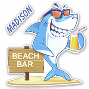 名前をカスタムするおもしろいサメ シール