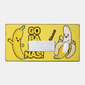 名前をカスタムするおもしろいバナナ デスクマット (キーボード&マウス)