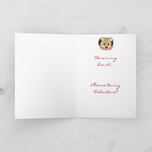 名前をカスタムするおもしろいバレンタインマウス シーズンカード (内部)