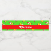 名前をカスタムするおもしろいピエロオングリーン ペットボトルラベル (シングルラベル)