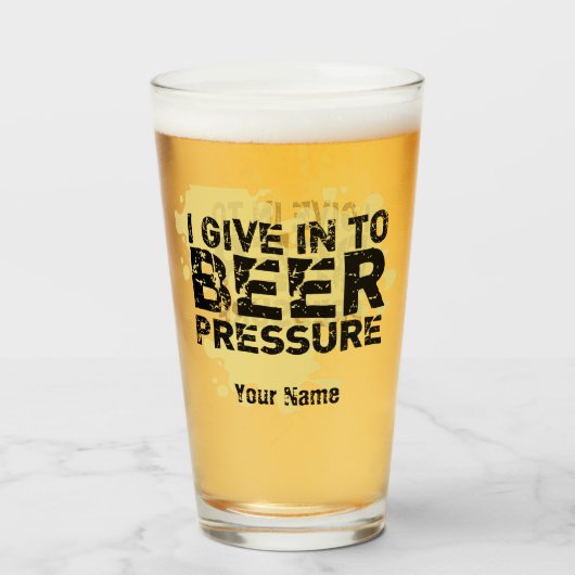 名前をカスタムするおもしろいピントモダンビール タンブラーグラス (ドリンク正面)