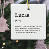 名前をカスタムするおもしろいファミリーホリデーミニマリスト セラミックオーナメント