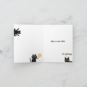 名前をカスタムするおもしろいブラックキャットハッピーバースデーカード 招待状 (内部)