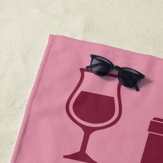 名前をカスタムするおもしろいワイン引用文 ビーチタオル (インサイチュ)