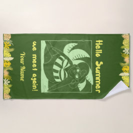 名前をカスタムするおもしろい熱帯ビーチタオル ビーチタオル