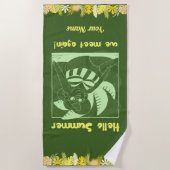 名前をカスタムするおもしろい熱帯ビーチタオル ビーチタオル (正面)