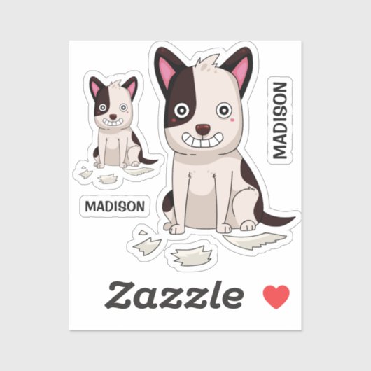 名前をカスタムするおもしろい犬シール シール (シート)