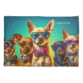 名前をカスタムするおもしろい犬 枕カバー (裏面)