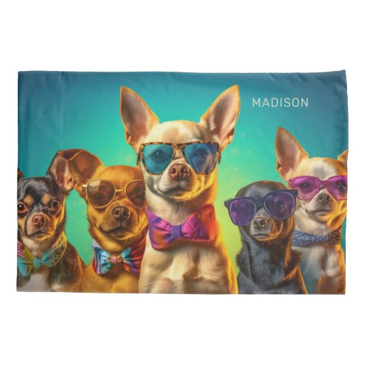 名前をカスタムするおもしろい犬 枕カバー (裏面)