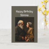 名前をカスタムするおもしろい誕生日の老朽化 カード (黄色い花)