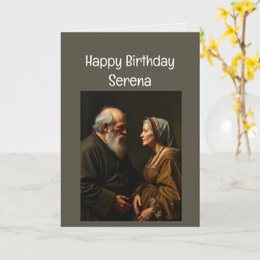 名前をカスタムするおもしろい誕生日の老朽化 カード (黄色い花)