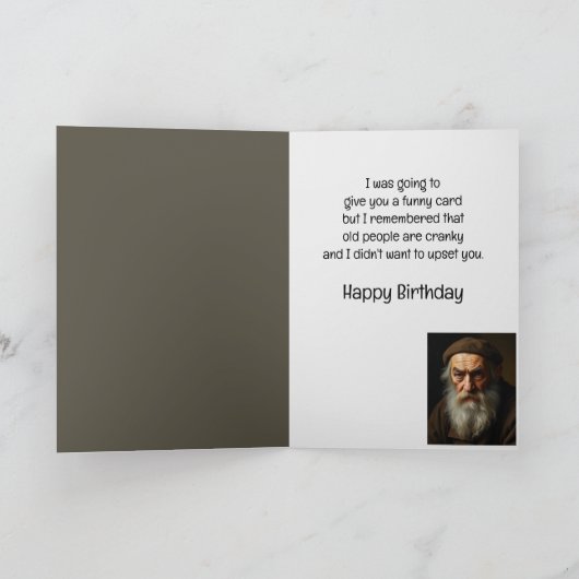 名前をカスタムするおもしろい誕生日オールドピーズクランキー カード (内部)