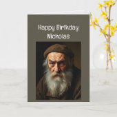 名前をカスタムするおもしろい誕生日オールドピーズクランキー カード (黄色い花)