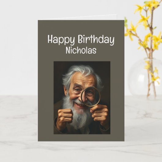 名前をカスタムするおもしろい誕生日不要グラス カード (黄色い花)