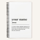 名前をカスタムするおもしろい辞書の定モダン義 ノートブック (正面)