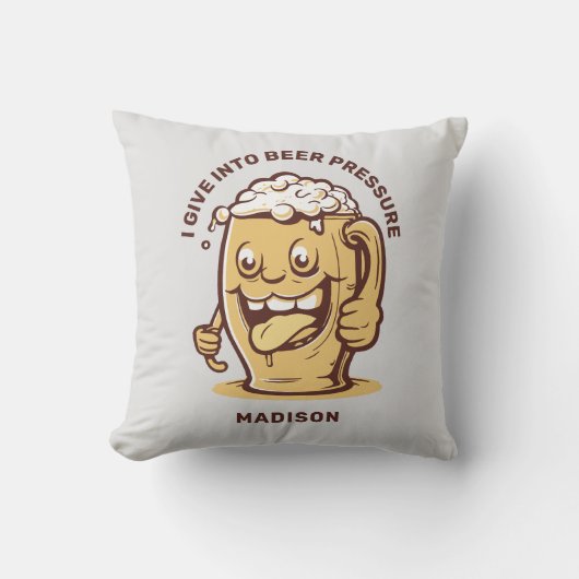 名前をカスタムするおもしろい&文字ビール クッション (正面)