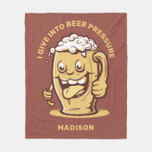 名前をカスタムするおもしろい&文字ビール フリースブランケット (正面)