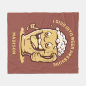 名前をカスタムするおもしろい&文字ビール フリースブランケット (正面(横))