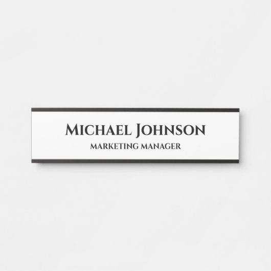 名前をカスタムするおよびタイトルオフィス サインプレート (正面)