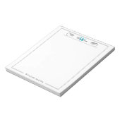 名前をカスタムするおよびモノグラム5.5" x 6インチメモ帳 – 40ページ ノートパッド (回転)
