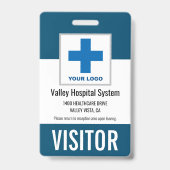 名前をカスタムするおよびロゴ病院のビジターパスID バッジ (正面)